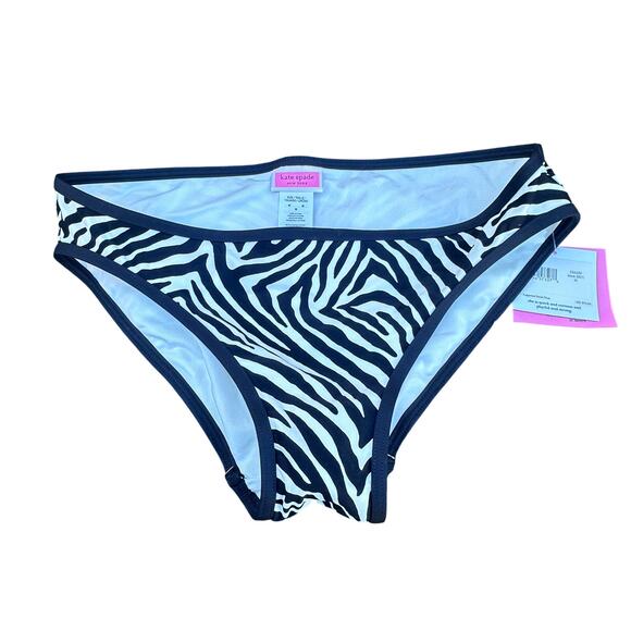 kate spade Other - NWT Kate Spade Black and White Zebra Print bikini bottom in Size M Mob Wife